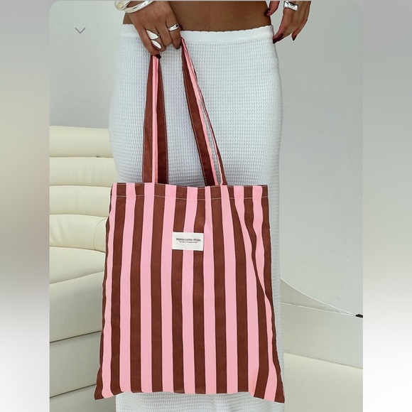 Princess Polly Handbags - NWT Princess Polly Lelande Striped Tote Bag Pink / Brown